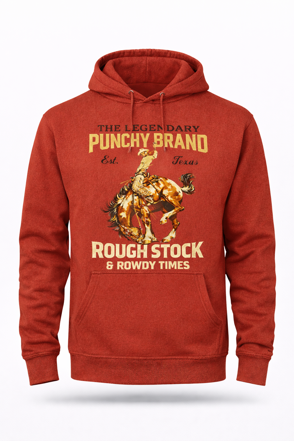 Punchy Brand Rough Stock & Rowdy Times Hoodie – Heather Red