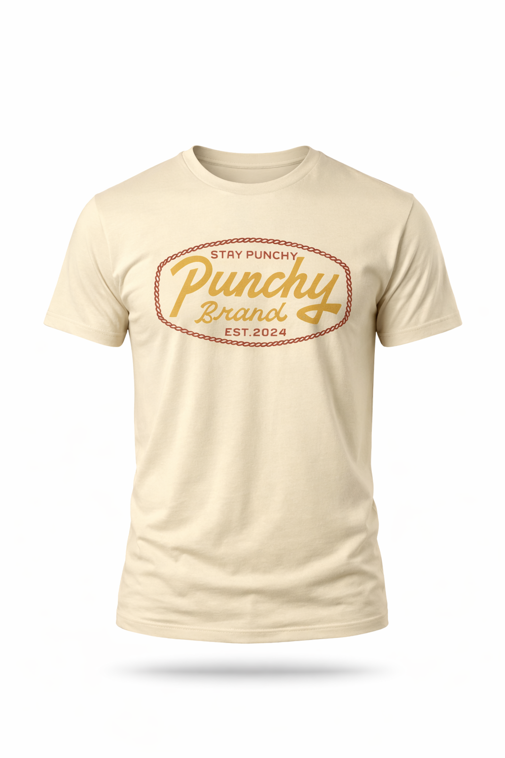 Stay Punchy Rope Logo Tee – Natural