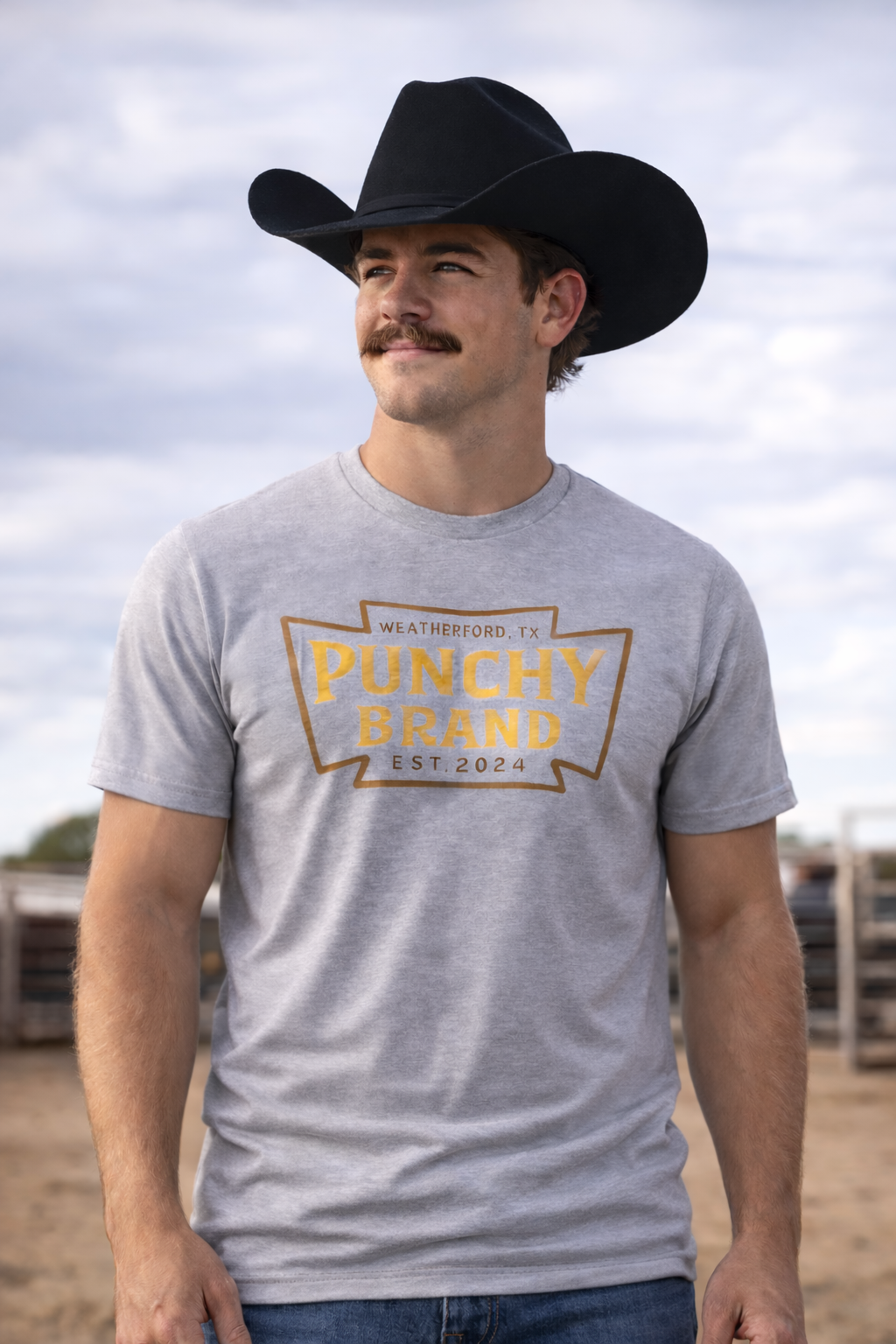 Punchy Brand™ Weatherford Tee – Heather Grey