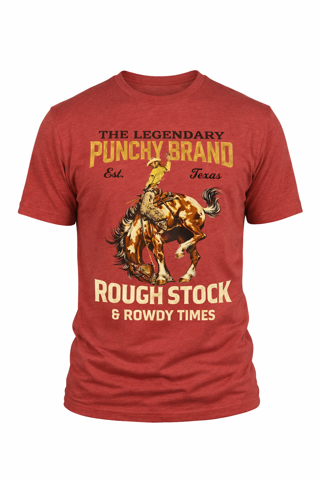 Rough Stock & Rowdy Times Tee – Heather Red